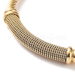 304 Stainless Steel Cable Wire Twisted Cuff Bangles&nbsp;BJEW-P304-01C-G