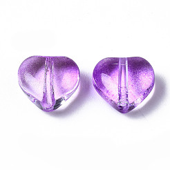 Transparent Spray Painted Glass Beads&nbsp;GGLA-S054-012A-01