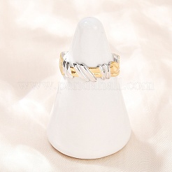 304 Stainless Steel Double Color Cuff Rings&nbsp;RJEW-S635-01GP-13