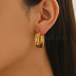 304 Stainless Steel Minimalist Round Hoop Earrings &nbsp;MS5537