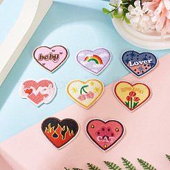 Heart Polyester Computerized Embroidery Cloth Iron on/Sew on Patches&nbsp;PATC-TAC0011-01