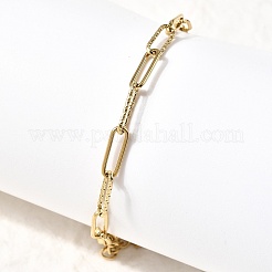304 Stainless Steel Paperclip Chain Bracelets for Women&nbsp;BJEW-Z140-01G