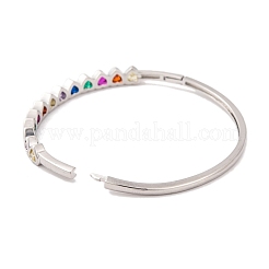 Brass Pave Colorful Glass Hinged Bangles for Women&nbsp;BJEW-S147-21C-P