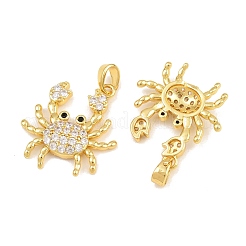 Brass Micro Pave Cubic Zirconia Pendants&nbsp;CU-CBA415D-09G-02