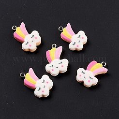 Opaque Resin Star with Cloud Pendants&nbsp;X-RESI-G040-A07
