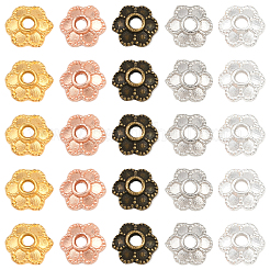 350Pcs 5 Colors Alloy Bead Caps Enamel Settings&nbsp;FIND-PA0001-08