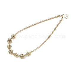 304 Stainless Steel Irregular Twisted Chain Spiral Bib Necklaces for Women&nbsp;NJEW-B127-01G-03