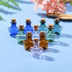 10Pcs 5 Colors Mini High Borosilicate Glass Bottle Bead Containers&nbsp;GLAA-FS0001-70