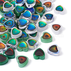 16Pcs 4 Colors Two Tone Glass Mood Beads&nbsp;GLAA-FP0001-36