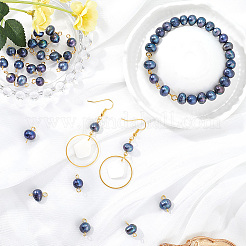 30Pcs Natural Cultured Freshwater Pearl Dyed Connector Charms&nbsp;PALLOY-SC00006