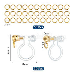 30Pcs 304 Stainless Steel Clip-on Earring Findings&nbsp;STAS-UN0051-65