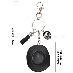 Plastic & Alloy & Faux Suede Tassel Pendant Keychains&nbsp;KEYC-YW00304-01