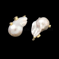 Brass & Pearl Micro Pave Cubic Zirconia Pendants&nbsp;KK-H259-13D-G03