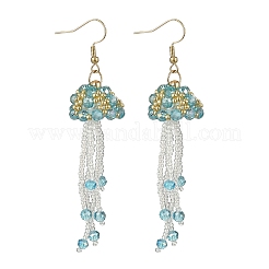 304 Stainless Steel Glass Seed Beads Jellyfish Dangle Earrings&nbsp;EJEW-MZ00553-05