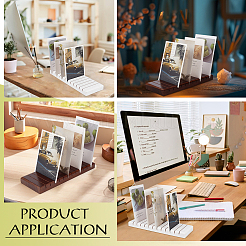 2Pcs 2 Colors Pine Wood Slotted Display Stands for Postcard&nbsp;ODIS-BC0001-36