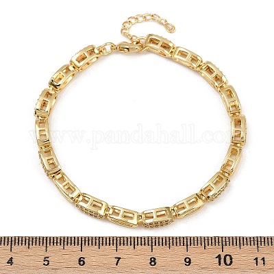 Wholesale Brass Micro Pave Clear Cubic Zirconia Oval Link