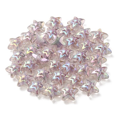 UV Plating Rainbow Iridescent Transparent Acrylic Beads&nbsp;OACR-C007-06F-1