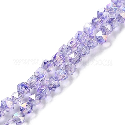 Transparent Electroplate Glass Beads Strands&nbsp;EGLA-F160-01B-1