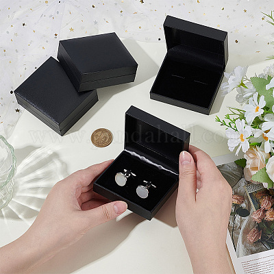 Plastic Cufflink Storage Gift Boxes&nbsp;CON-WH0115-07-1