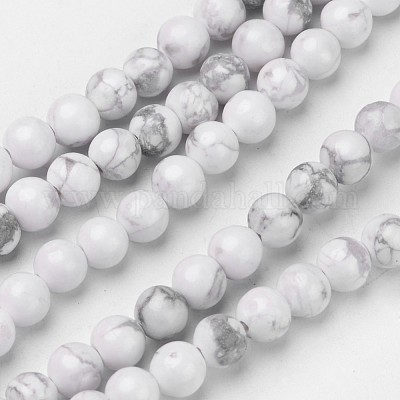Natural Howlite Beads Strands&nbsp;G-D809-10-6mm-1