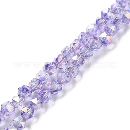 Transparent Electroplate Glass Beads Strands EGLA-F160-01B-1
