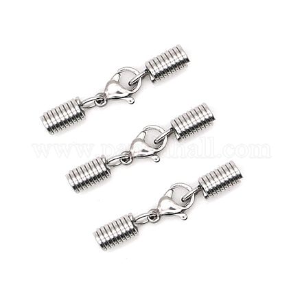 304 Stainless Steel Spring Rope Clamp Set Lobster Clasp Bucket Set Bracelet Rope Clamp Head Jewelry DIY Accessories PW-WG6D2C8-02-1