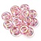 UV Plating Rainbow Iridescent Acrylic Beads, Two Tone Bead in Bead, Flat Round, Pink, 29.5x10.5mm, Hole: 3mm