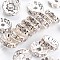 Brass Rhinestone Spacer Beads, Cadmium Free & Lead Free, Grade A, Straight Flange, Silver Color Plated, Rondelle, Crystal, 10x4mm, Hole: 2mm