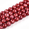 Baking Paint Glass Beads Strands, Round, FireBrick, 10~10.5mm, Hole: 1.4mm, about 79~84pcs/strand, 30.31~31.89 inch(77~81cm)