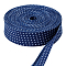 Polyester Ribbon, Polka Dot, Blue, 1- inch(25.5mm), about 24.06 Yards(22m)/Roll