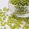 (Repacking Service Available) 6/0 Glass Seed Beads, Silver Lined Round Hole, Round, Yellow Goreen, 4mm, Hole: 1.5mm, about 12G/bag