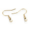 304 Stainless Steel Earring Hooks, Ear Wire, with Horizontal Loop, Cadmium Free & Nickel Free & Lead Free, Golden, 20~22x22mm, Hole: 2mm, 21 Gauge, Pin: 0.7mm