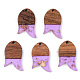 Transparent Resin & Walnut Wood Pendants&nbsp;RESI-S389-060B-B01-1