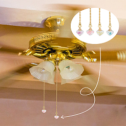 4Pcs Luminous Glass Charms Ceiling Fan Pull Chain Extenders&nbsp;HJEW-LP00031