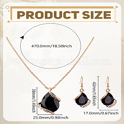 Teardrop Alloy Glass Jewerly Sets. Including Pendant Necklace and Dangle Earring&nbsp;SJEW-LP0001-30C