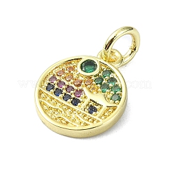 Brass Micro Pave Colorful Cubic Zirconia Pendants&nbsp;KK-H475-18G-04