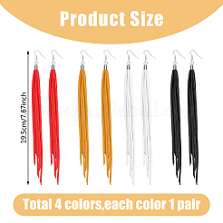 4 Pairs 4 Colors Faux Suede Tassel Earrings&nbsp;EJEW-FI0003-10