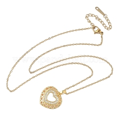 Brass Crystal Rhinestone Hollow Pendant Necklaces&nbsp;LS-NJEW-P331-01D-G