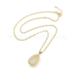 Brass Micro Pave Clear Cubic Zirconia Pendant Necklaces&nbsp;NJEW-B101-03G-01