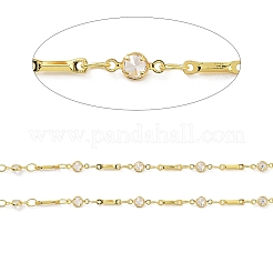 Real 18K Gold Plated Brass Flat Round & Bar Link Chains&nbsp;CHC-C001-08G