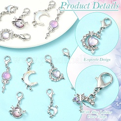 12Pcs 6 Styles Alloy Resin Pendant Decorations&nbsp;HJEW-YW00375
