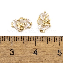 Brass Micro Pave Clear Cubic Zirconia Charms&nbsp;LS-KK-L212-20G