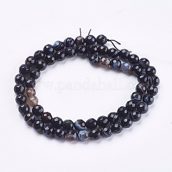 Natural Striped Agate/Banded Agate Beads Strands&nbsp;G-P364-11-6mm