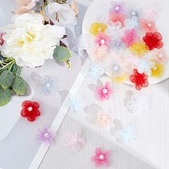 100Pcs 10 Colors Organza 5-Petal Flower Ornament Accessories&nbsp;DIY-GF0006-94