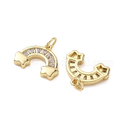 Brass Micro Pave Cubic Zirconia Pendants&nbsp;KK-D502-18G