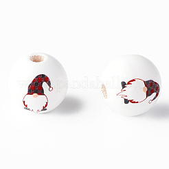 Painted Natural Wood Round Beads&nbsp;X1-WOOD-N006-180C