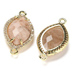 Natural & Synthetic Mixed Stone Faceted Horse Eye Connector Charms&nbsp;G-G181-07G