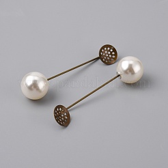 Brass Brooch Pins Findings&nbsp;KK-WH0035-87D