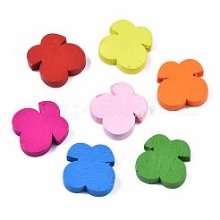 6 Styles Printed Natural Wooden Beads&nbsp;WOOD-S055-33