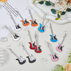 6 Pairs 6 Colors Alloy Enamel Dangle Earrings&nbsp;EJEW-FI0002-77